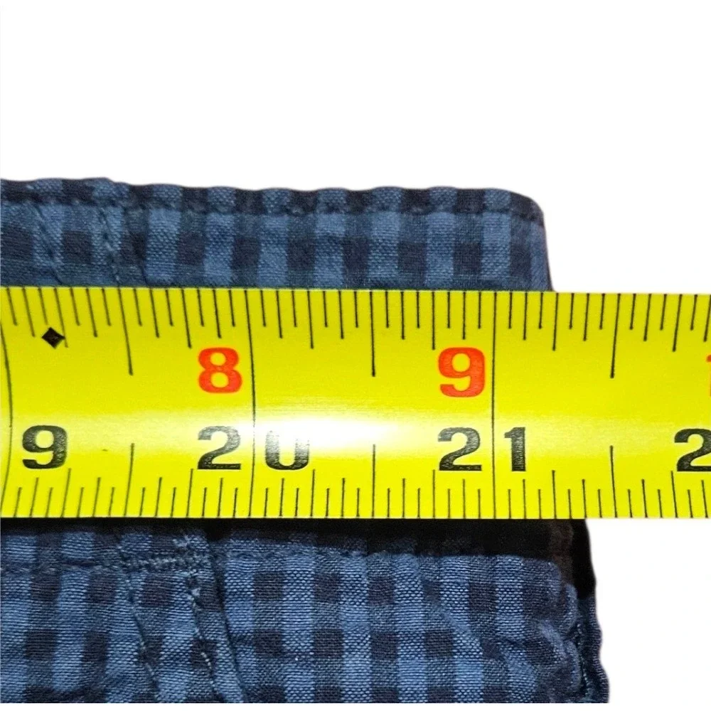 Tommy Hilfiger Mens Blue Gingham Seersucker Shorts Size 42‎ Flat Front Preppy